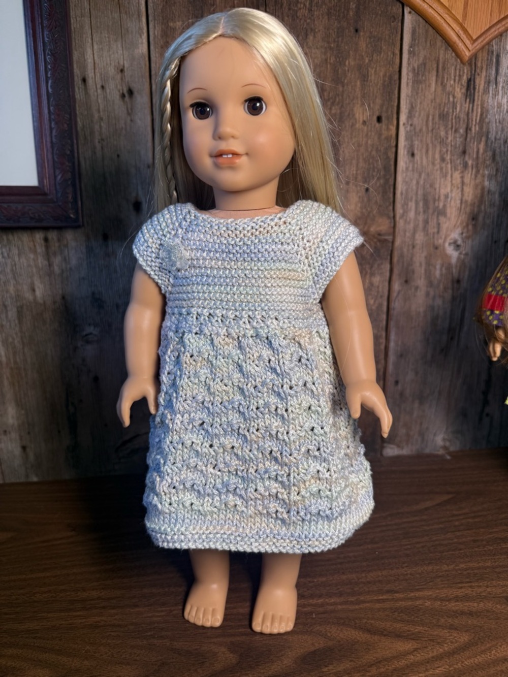 Handmade Knit Doll Dress – Fits 18” American Girl Dolls